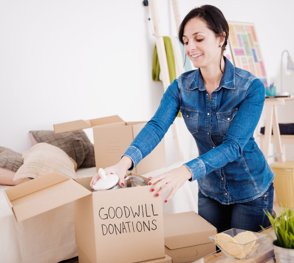 woman donating