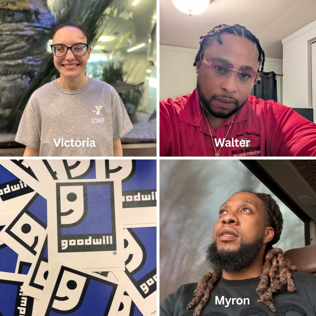 Photo collage of individuals participating in Goodwill's Employment Services program