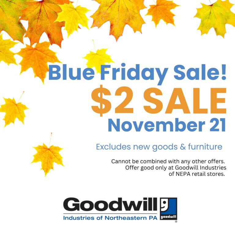 Graphic with yellow and orange leaves promoting Blue Friday sale on November 21, 2025.