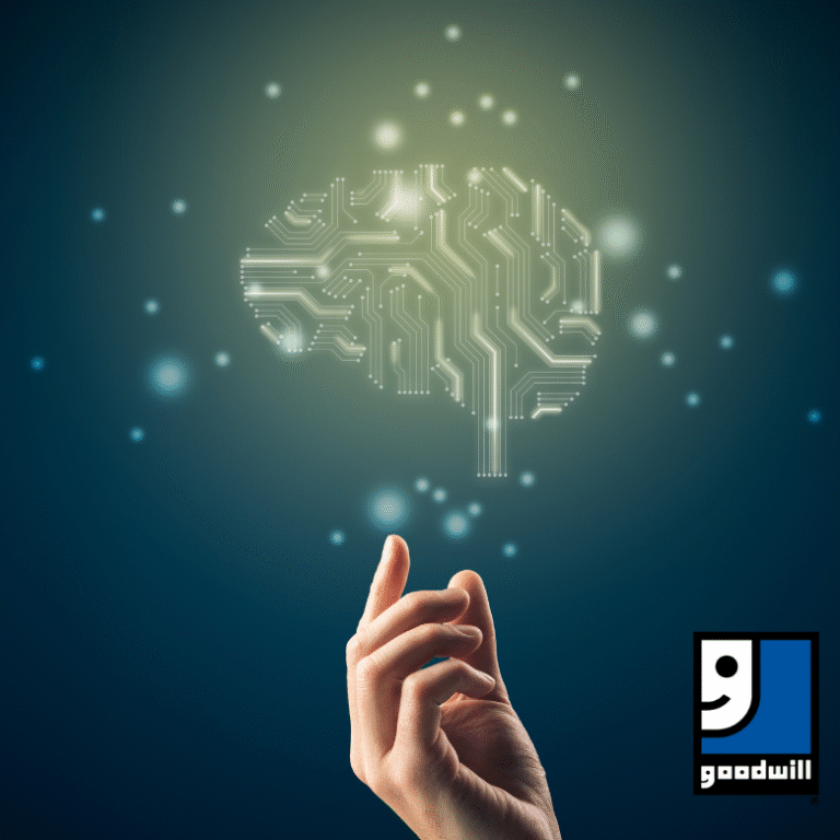 Image of a brain outline and a hand holding the brain outline