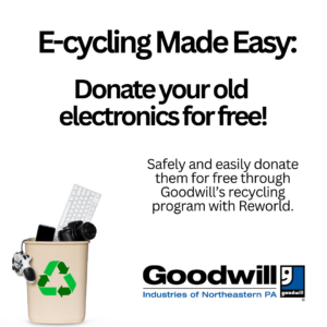 Graphic promoting Goodwill's e-cycling program