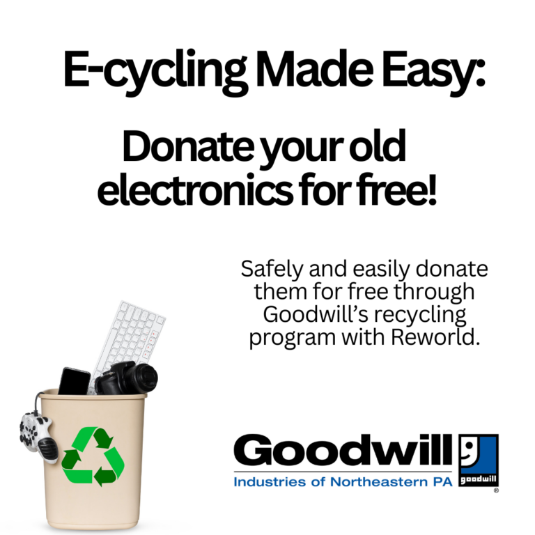 Graphic promoting Goodwill's e-cycling program